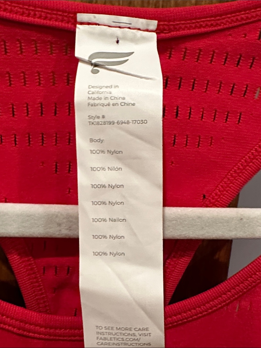 Fabletics Red Racerback Tank Top - Picture 2 of 6